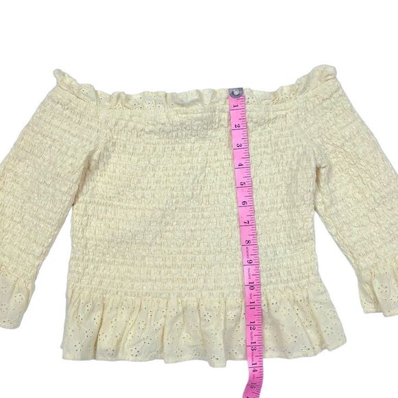 American Eagle Pale Yellow off the shoulder Ruffle Tube Top Women’s Size XS - Picture 5 of 10